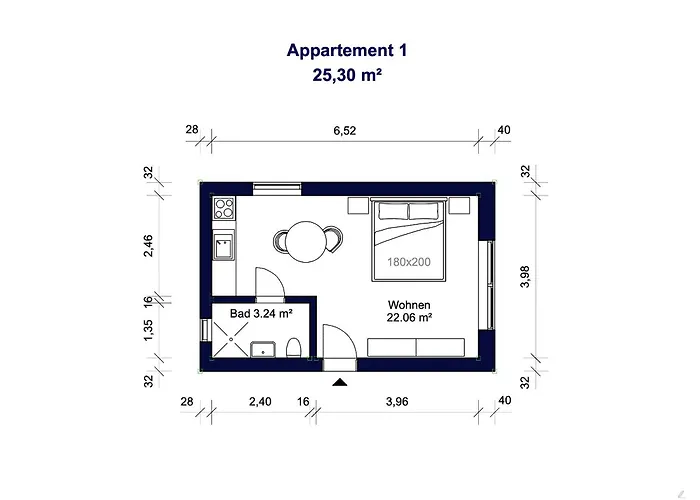 1-2 Personen - Parkplatz - Fahrradgarage - Zentrum - Kueche - Klima Apartamento